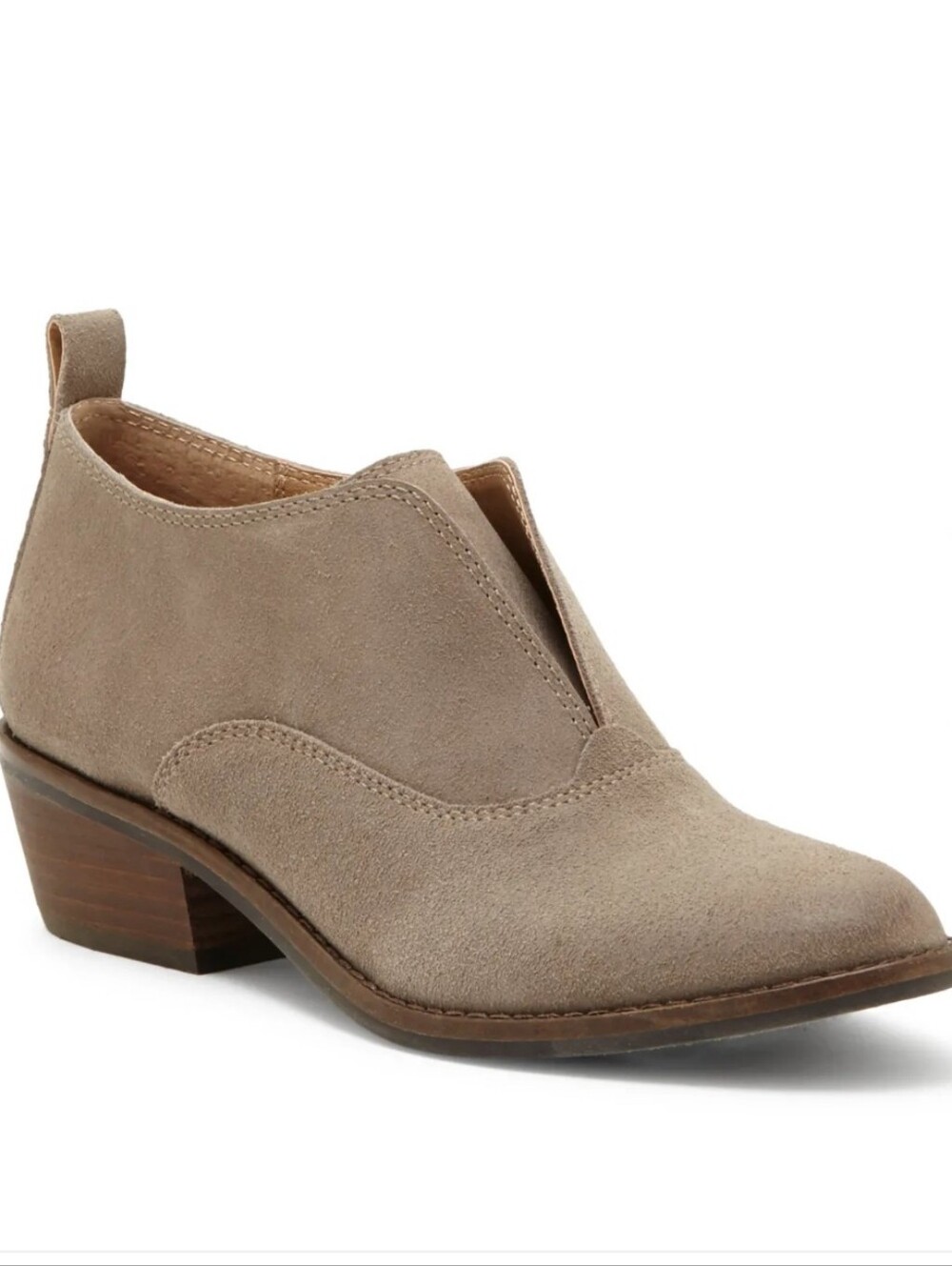 Lucky Brand Fimberly Suede Oxford Booties Brindle Taupe Size 10